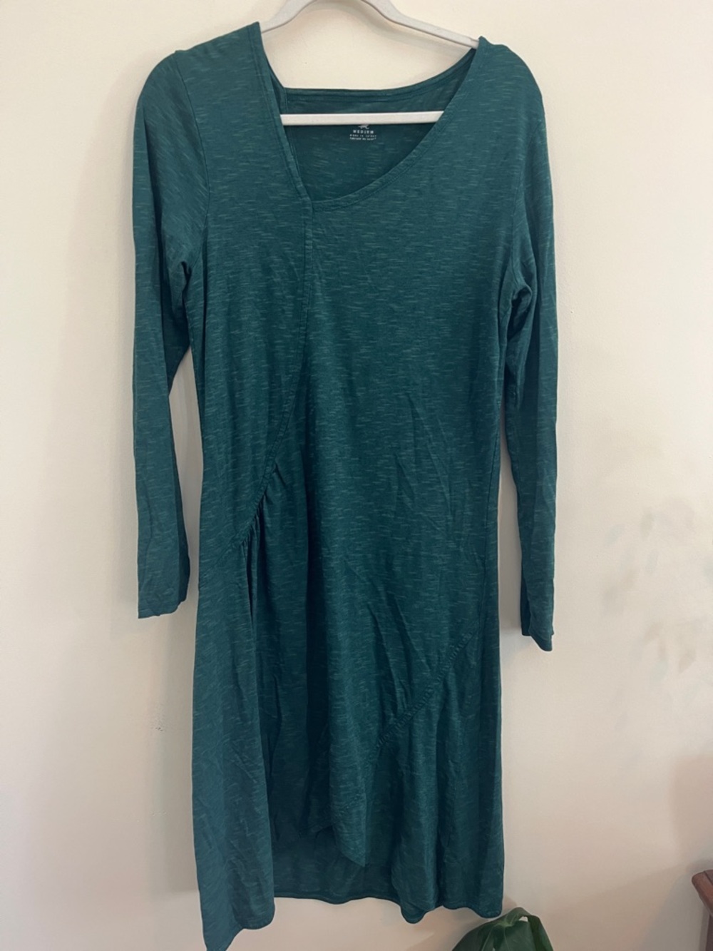 Horny Toad Asymmetrical Organic Cotton Tencel Dress Active Hiking M Green Artsy